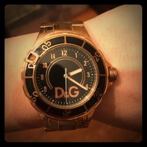 Dolce & Gabbana Rose Gold watch with navy face
